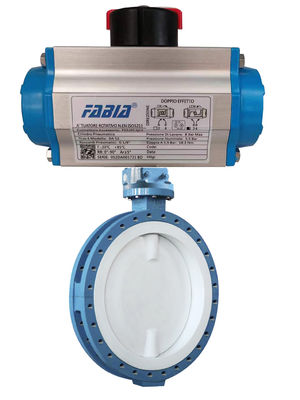 Van bướm khí nén có vỏ flanged Fluorine